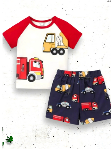 Baby/Boy Summer Track Printed Shirt and Shorts Set