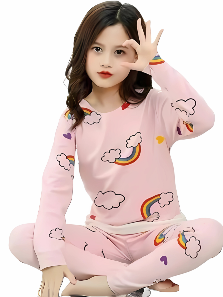 Rainbow Printed Kids Night Suit