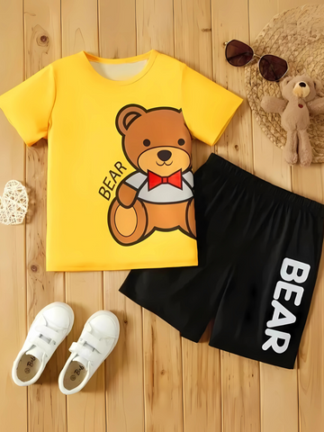 Mini Bear Printed Short Set